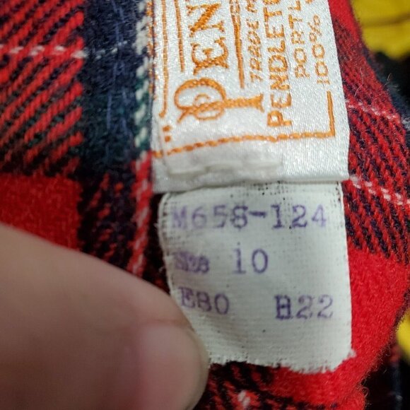 Vintage Pendleton 100% Wool Skirt Womens Sz 10 Tartan Plaid Pleated Red Green - Picture 11 of 11